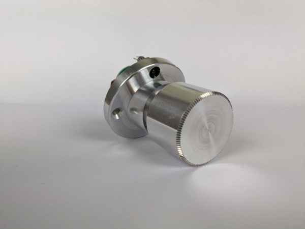 Piston aus Aluminium Flach gerändelt mit grüner LED für 14/24V